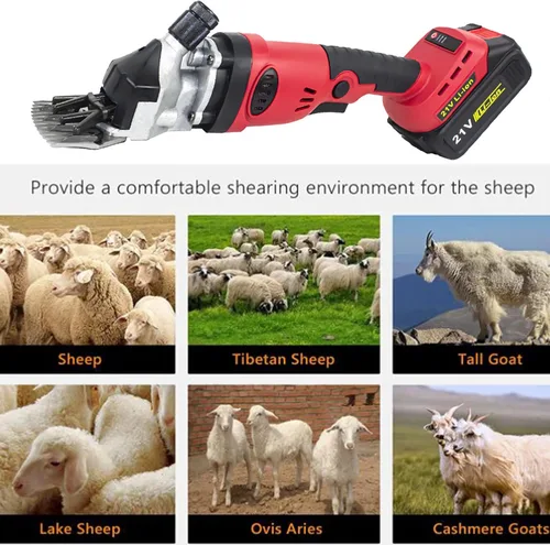 Vista 2 de 2000 mAh batería de litio de ovejas cortadoras eléctricas inalámbricas para afeitar lana de piel en ovejas, cabras, ganado, granja ganado mascota