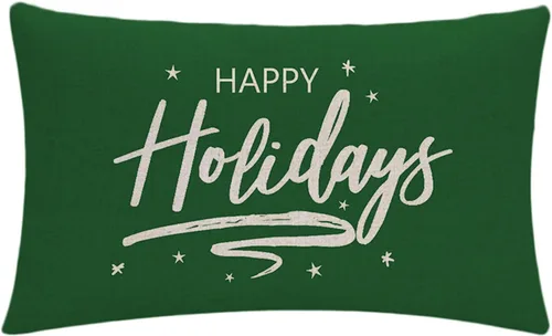 Vista 6 de 7COLORROOM Funda de almohada decorativa de Navidad azul marino, funda de cojín rectangular/de cintura, fundas de almohada de 12 x 20 pulgadas