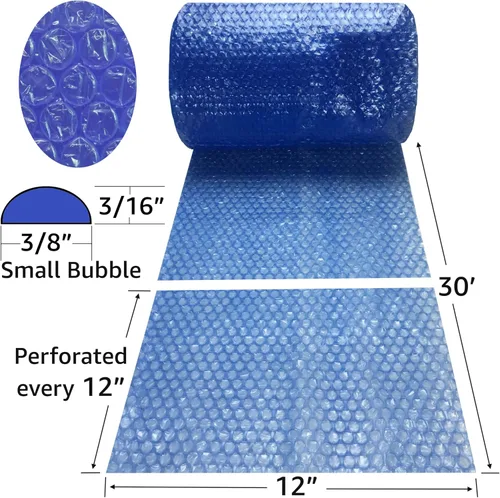 Vista 3 de Rollos de embalaje protectores de burbujas de color, azul, 3/16 ", 12" x 30