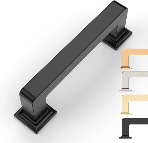 Vista 13 de 9BUILD Paquete de 6 pomos de latón cepillado de 1.2 pulgadas para gabinetes, pomos dorados para cajones, perillas cuadradas para gabinetes