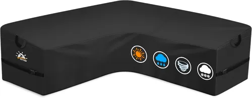 Vista 13 de Zettum Funda seccional en forma de L para exteriores, funda de sofá modular 600D para patio, fundas impermeables para muebles de patio para sofá