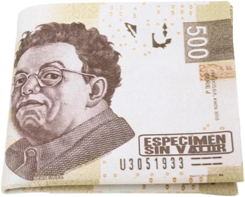 Vista 3 de Premium 500 Peso mexicano Bill Dinero Imprimir PU Cuero Billetera plegable, Peso mexicano