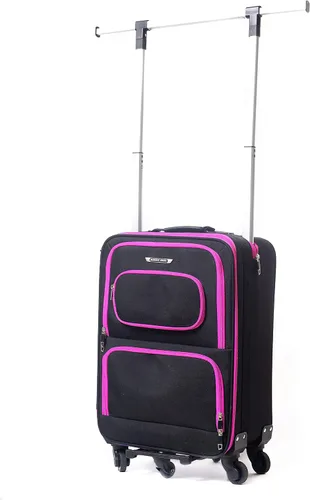 Vista 3 de The Dance Angel Maleta de mano "Neon Classical" rosa y negro (bolsa de baile con estante para disfraz)