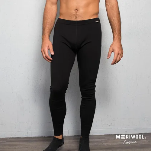 Vista 5 de MERIWOOL Capa base para hombre, 100% lana merina, peso pesado, 14.11oz, pantalones térmicos