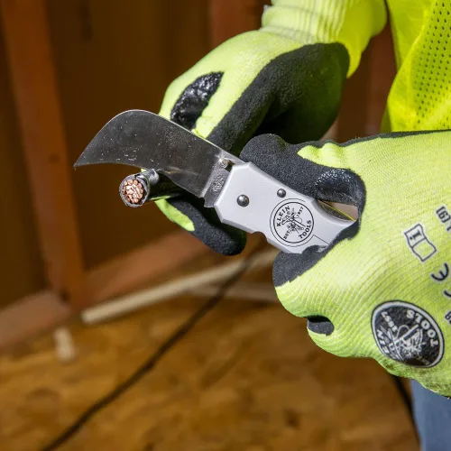 Vista 3 de Klein Tools 44006 Cuchillo con bloqueo, hoja Hawkbill de 2-5/8 pulgadas, mango de aluminio