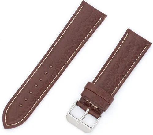 Vista 2 de Hadley-Roma MS-906 Correa de reloj de cuero genuino marrón de 0.945 in de largo para hombre, Marrón, Moderno