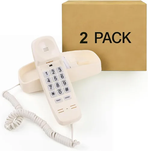 Vista 13 de Teléfono de pared con cable, teléfonos fijos para personas mayores con botones grandes, teléfono de escritorio de oficina con volumen alto ajustable