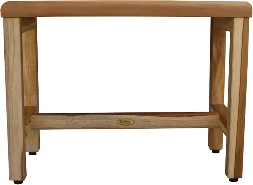 Vista 6 de EcoDecors Eleganto - Banco Taburete de ducha de madera de teca impermeable de 16 pulgadas de altura, color natural, silla de asiento para ducha