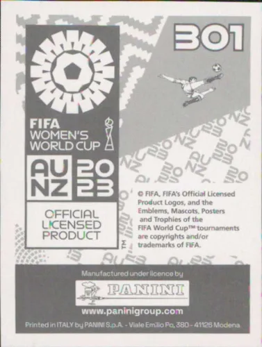 Vista 2 de Pegatinas de la Copa Mundial Femenina de Panini FIFA 2023 #301 Lina Hurtig Suecia Mini Sticker Soccer Futbol Tarjeta de intercambio