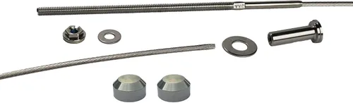 Vista 12 de Kit de barandilla de cable de 1/8 pulgadas para postes de madera, 5 pies de longitud, acero inoxidable 316, no requiere engarzado, barandilla