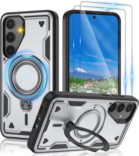 Vista 26 de Gritup fro Funda para Google Pixel 9A, funda protectora magnética de grado militar compatible con Mag-Safe, 2 protectores de pantalla HD, soporte