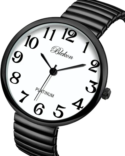 Vista 4 de Blekon Collections Nuevo Reloj de Moda con Correa Elástica de Tamaño Super Grande, Movimiento Japonés PC21J