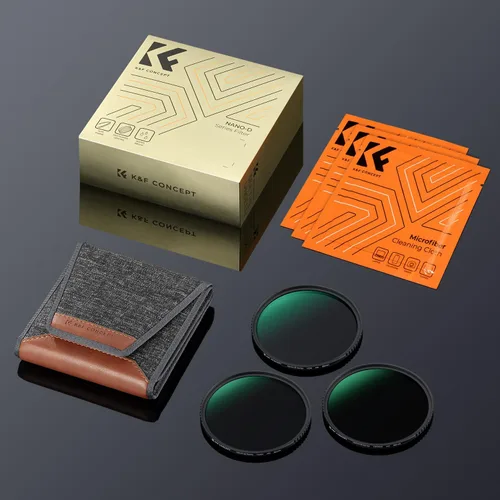 Vista 8 de K&F CONCEPT Kit de filtros de lente ND8 ND64 ND1000 ND de 1.929 in, vidrio óptico, 24 filtros impermeables multicapa con bolsa de filtro y paños