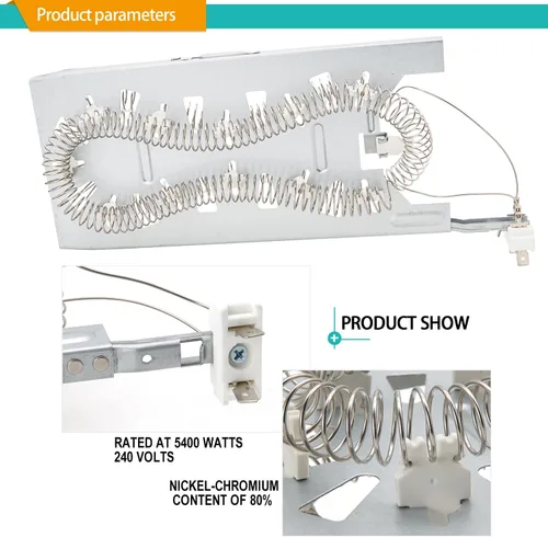 Vista 3 de WED5800BW0 WED5500XW0 WED6120HW1 Kit de elemento calefactor para secadora
