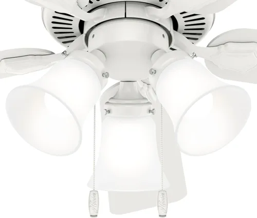 Vista 7 de Hunter Swanson 50885 - Ventilador de techo interior de 44 pulgadas con luces LED, ventilador de techo blanco con cadena de tracción
