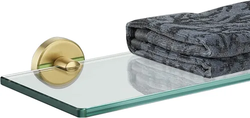 Vista 16 de JQK Pequeños estantes flotantes de vidrio negro, repisas de exhibición de 4 pulgadas para pared, mini decoración, sala de estar, dormitorio, baño