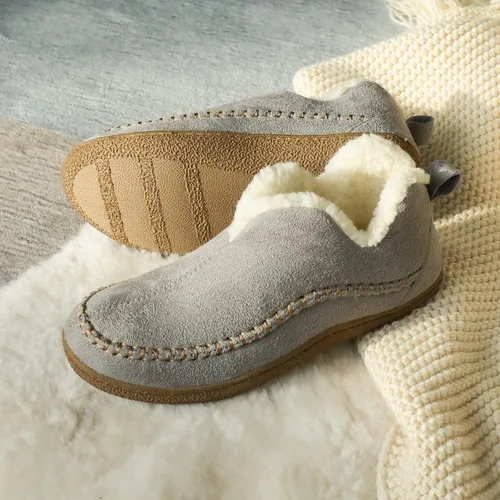 Vista 7 de Wishcotton Pantuflas de mocasín para mujer, para invierno, para interiores y exteriores, con espuma viscoelástica