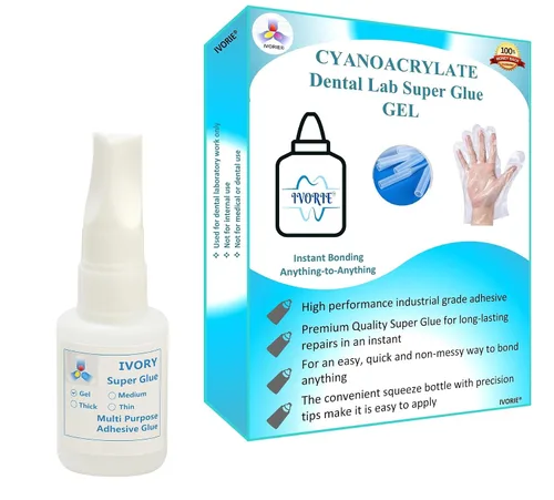 Vista 2 de Dental Lab Super Glue Adhesivo Adhesivo Instantáneo - Gel (1oz)