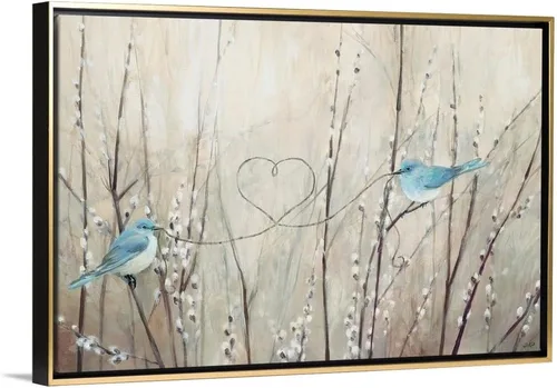 Vista 15 de CANVAS ON DEMAND Lienzo enmarcado con diseño de pájaros neutros de Julia Purinton, contemporáneo, decoración del hogar, animales, pájaros, 18 x 12