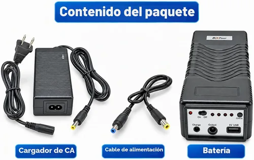 Vista 2 de Batería recargable de alta capacidad de 12 V y 5 V (150 Wh, o 40500 mAh) con función Mini UPS de 12 V - BiXPower iP150-12V