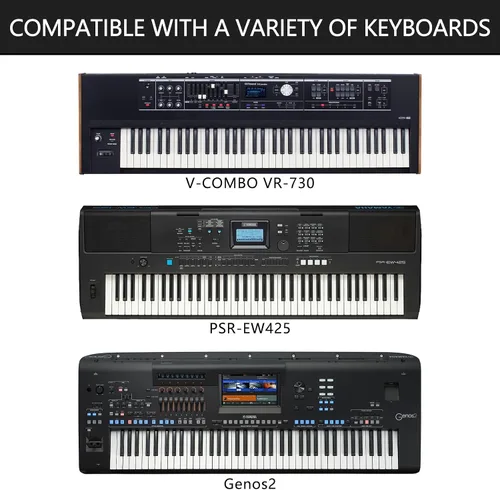 Vista 4 de Musiin Cubierta universal para teclado de piano de 88 teclas, cubierta elástica para teclado electrónico a prueba de polvo con bloqueo elástico
