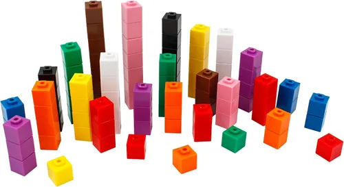 Vista 5 de Junior Learning: 100 Mathcubes - Paquete de 100 cubos multicolores, construye y aprende, aprendizaje y desarrollo práctico de matemáticas, niños a