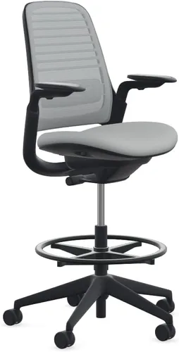 Vista 11 de Steelcase Silla taburete Serie 1, marco de grafito con tela microknit 3D (Blue Jay)