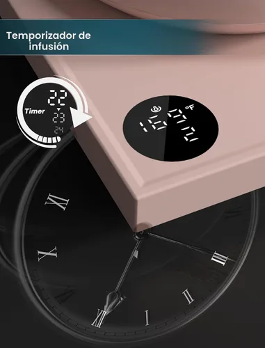 Vista 4 de INTASTING Hervidor Eléctrico, Hervidor Eléctrico de Cuello de Ganso, Control Preciso de Temperatura de ±1℉, Interior de Acero Inoxidable, Rosa