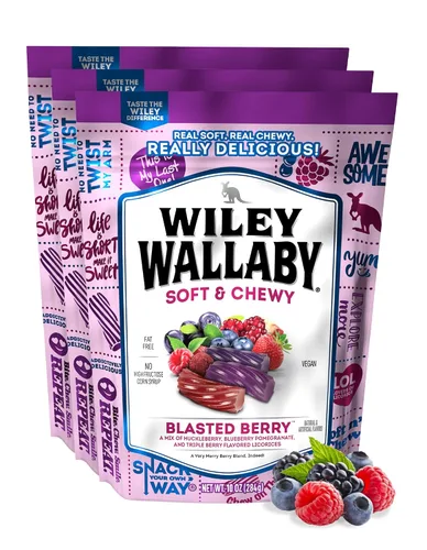 Vista 8 de Wiley Wallaby Caramelo de regaliz de bayas Blasted, suave y masticable, 10