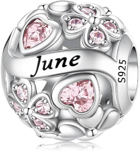 Vista 13 de Abalorio de Piedra Natal de Trébol de la Suerte 925 Plata de Ley para Pulseras y Collares de Pandora Joyería para Mujeres Regalos de Cumpleaños