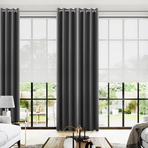 Vista 67 de KOUFALL Cortinas de Baño Aqua para Ventana, Juego de 2 Paneles Decoración Costera Cortinas Cortas Opacas para Ventana Pequeña de Cocina Puerta