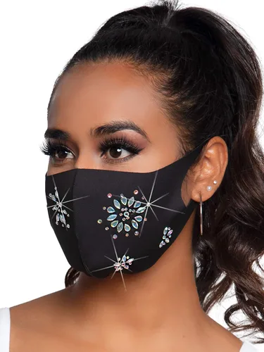 Vista 2 de Leg Avenue Mascarilla de moda con diamantes de imitación para mujer