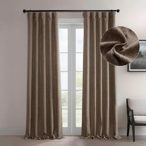 Vista 83 de HPD Half Price Drapes - Cortinas de lino sintético para sala de estar (2 paneles) - 50 pulgadas de ancho x 96 pulgadas de largo - Cortinas