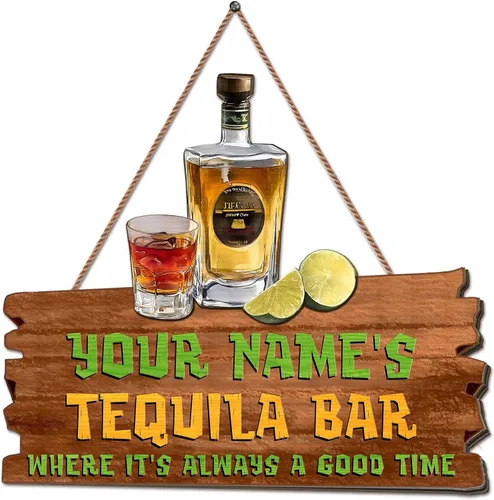 Vista 21 de Placa de pared de madera de bar de tequila mexicano personalizado, letrero de bar de México, letrero rústico para pub para el hogar, decoración