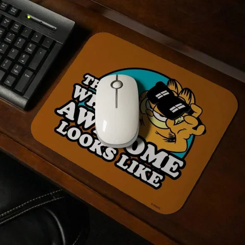 Vista 2 de Garfield This is What Awesome Looks Like - Alfombrilla de mouse delgada de perfil bajo