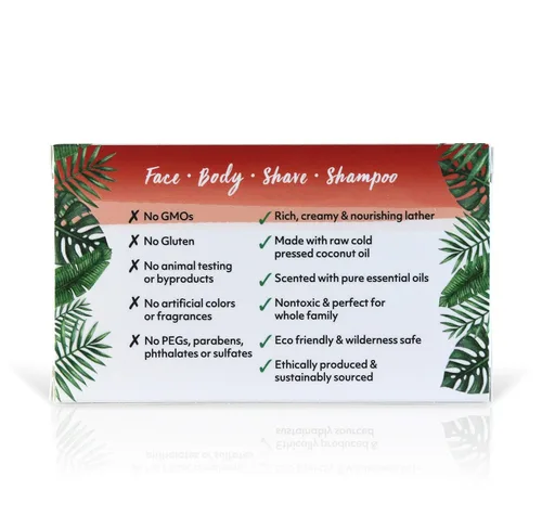 Vista 3 de Barra de jabón Coco Fiji para cara y cuerpo infundida con aceite de coco orgánico, Awapuhi Seaberry, aceite esencial, jabón natural para hidratar