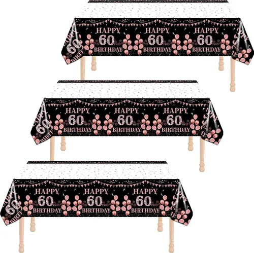 Vista 8 de Mantel rectangular grande de 54 x 108 pulgadas para cumpleaños de mujeres y hombres, decoración de mesa temática de 40 cumpleaños para mujeres