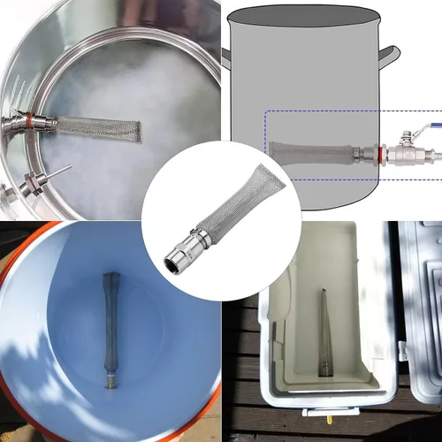 Vista 6 de ZCZQC 2 tubos de filtro de acero inoxidable de 6 pulgadas con filtro de cerveza de rosca de 1/2NPT adecuado para elaboración de granos y elaboración