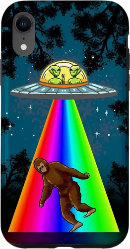 Vista 8 de Funda de regalo para iPhone 14 Alien Bigfoot Sasquatch con diseño de OVNI Galaxy Space Lover
