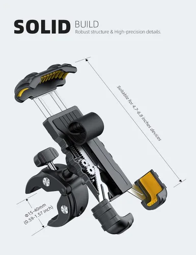 Vista 8 de Lamicall Soporte para botella de agua para bicicleta, soporte para teléfono de motocicleta