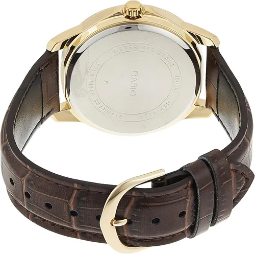 Vista 2 de Casio MTP-V004GL-7A Reloj de cuarzo con fecha para hombre con piel auténtica
