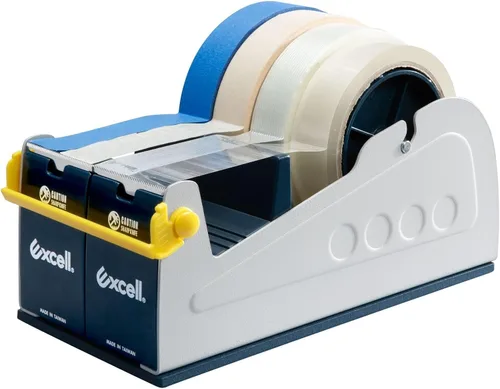 Vista 7 de Excell ET-337 Dispensador de Cinta de Escritorio de Acero para Trabajo Pesado (3 Pulgadas de Ancho) con Cubierta de Hoja de Seguridad, Dispensador