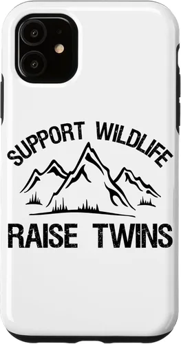 Vista 8 de Support Wildlife Raise Twins Funny Twin Mom Dad Gift Case for iPhone 17