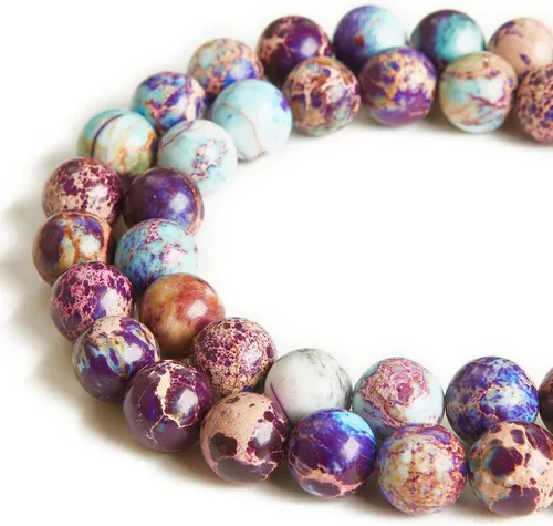 Vista 12 de 60 piezas de cuentas de turquesa africana natural de 6 mm, cuentas de piedras preciosas naturales, cuentas sueltas redondas para hacer joyas