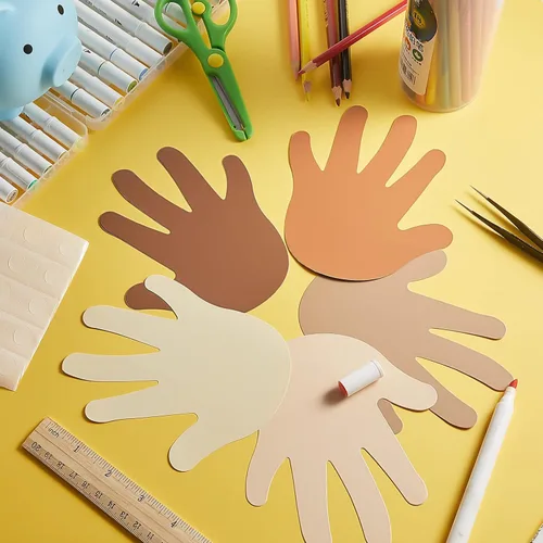 Vista 7 de Qilery 200 piezas de recortes creativos multiculturales de 5.5 x 4.8 pulgadas para aula, diversidad multicultural, proyectos de manualidades, unidad