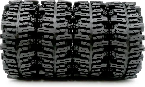 Vista 2 de HOBBYSOUL RC 2.2 Neumáticos de oruga 4.882 in de alto suave pegajoso lodo honderos neumáticos para 1/10 TRX4 Axial SCX10 III Wraith Yeti redcat