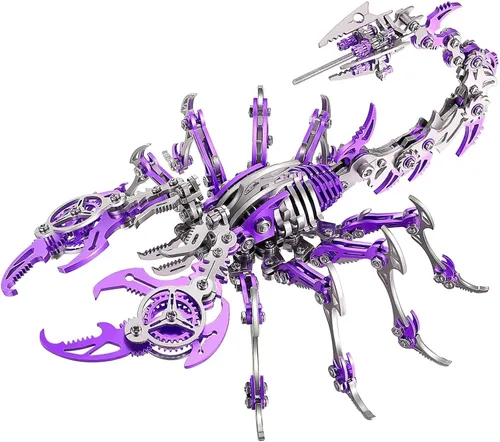 Vista 7 de Rompecabezas de escorpión de metal 3D para adultos: rompecabezas 3D, kits de modelos de metal para construir bricolaje rompecabezas mecánico