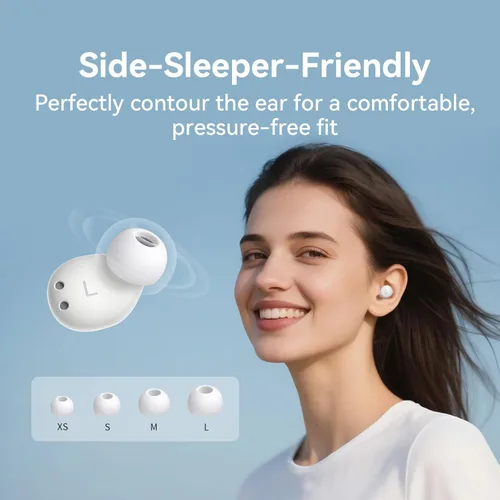 Vista 5 de 1MORE Auriculares con cancelación de ruido para dormir, mini auriculares