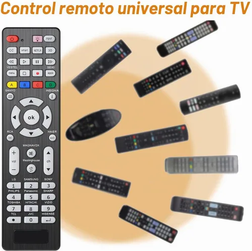 Vista 3 de Control remoto universal de TV con botón de iluminación compatible con LG, Samsung, Philips, Panasonic, Sharp TCL, Vizio, Sony, Sanyo, Toshiba