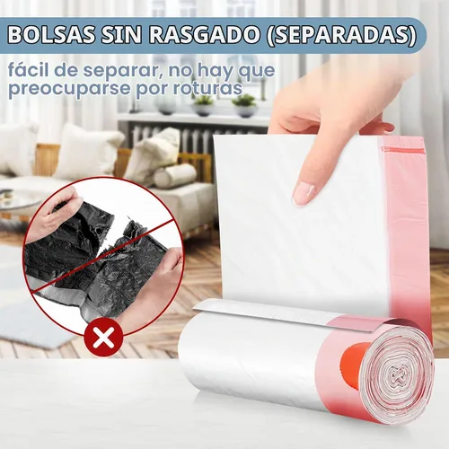 Vista 4 de Bolsas de basura de 4 galones con cordón, 60 bolsas de basura pequeñas
